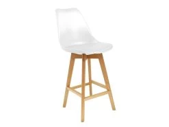 PARSA - Lot De 6 Chaises Hautes Blanches Et Pieds Bois -Vous savez quand c'est un magasin de meubles. chaise 10021415