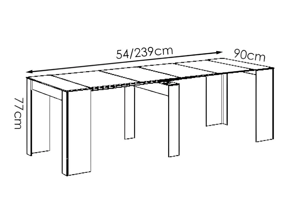 Console Table Extensible ONEGA - 10 Couverts - 4 Rallonges - Coloris : Blanc 12 Console Table Extensible ONEGA - 10 Couverts - 4 Rallonges - Coloris : Blanc – Image 10