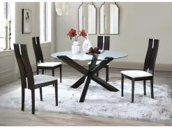 Ensemble Table CENTAURI + 4 Chaises SALENA - Hêtre - Wengé