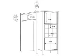 Bar Avec 9 Casiers à Bouteilles Décor Noir Et Effet Chêne - MODE 10 Bar Avec 9 Casiers à Bouteilles Décor Noir Et Effet Chêne - MODE -Vous savez quand c'est un magasin de meubles. meuble de bar 10817655