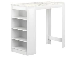 Table Bar ARAVIS - Blanc Et Marbre - TEMAHOME -Vous savez quand c'est un magasin de meubles. meuble de bar 12513315