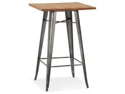 Table De Bar Vintage "Fantasio" 105cm Beige & Gris