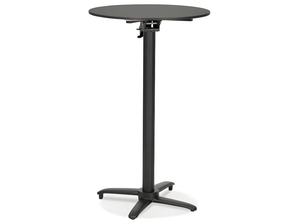 Table De Bar Pliable Design "Taiwo" 113cm Noir 3 Table De Bar Pliable Design "Taiwo" 113cm Noir