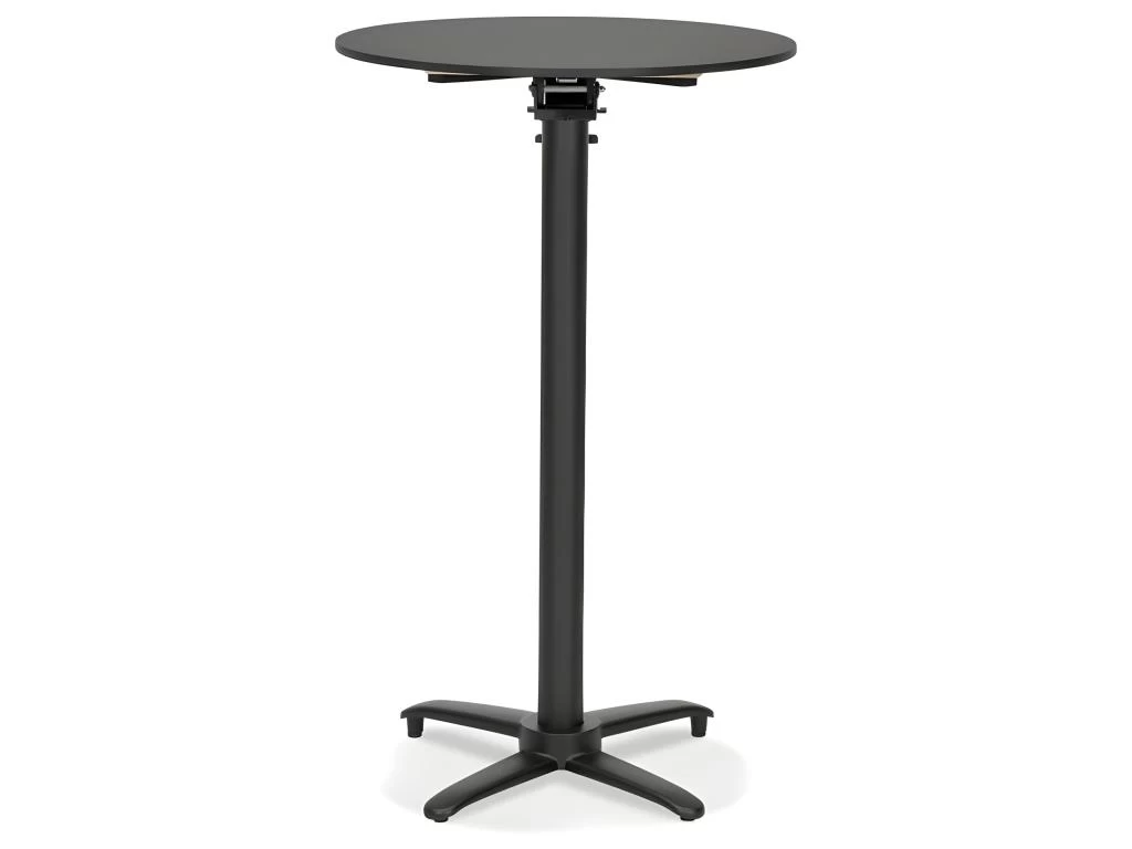 Table De Bar Pliable Design "Taiwo" 113cm Noir 4 Table De Bar Pliable Design "Taiwo" 113cm Noir – Image 2