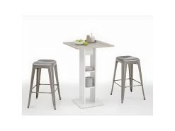 Table De Bar Design "Sanary" 109cm Blanc & Chêne -Vous savez quand c'est un magasin de meubles. meuble de bar 14115111