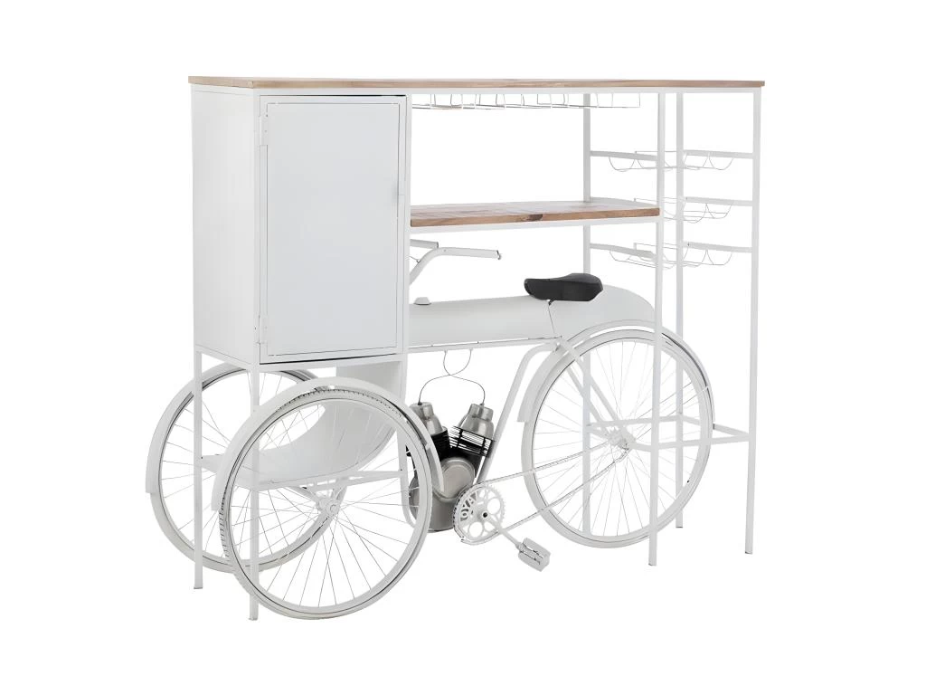 Comptoir De Bar En Métal "Vélo" 173cm Blanc 3 Comptoir De Bar En Métal "Vélo" 173cm Blanc
