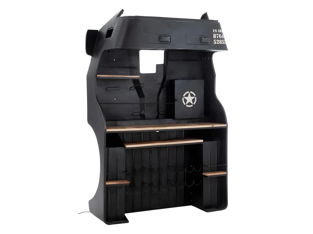 Comptoir De Bar En Métal "Camion" 220cm Noir 3 Comptoir De Bar En Métal "Camion" 220cm Noir