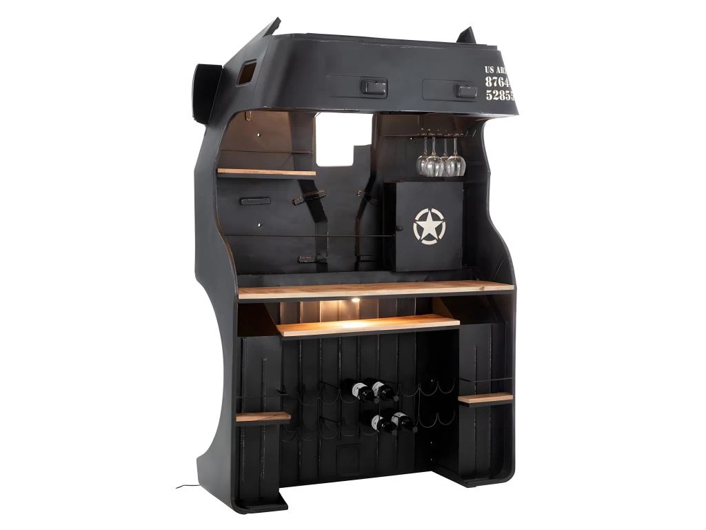 Comptoir De Bar En Métal "Camion" 220cm Noir 5 Comptoir De Bar En Métal "Camion" 220cm Noir – Image 3