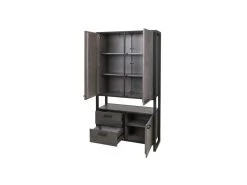 Meuble Bar 3 Portes 2 Tiroirs Chêne Cendré/Métal - DUC -Vous savez quand c'est un magasin de meubles. meuble de bar 17787035