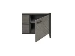 Meuble Bar 3 Portes 2 Tiroirs Chêne Cendré/Métal - DUC -Vous savez quand c'est un magasin de meubles. meuble de bar 17787041