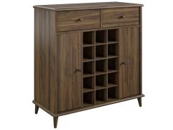 Meuble Bar Avec 2 Portes Et 2 Tiroirs En MDF Noyer