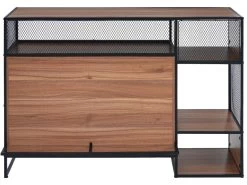 Meuble De Bar - Cadre En Fer - 2 Portes Et 5 Niches - Style Industriel - Marron -Vous savez quand c'est un magasin de meubles. meuble de bar 22040503