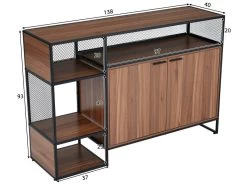 Meuble De Bar - Cadre En Fer - 2 Portes Et 5 Niches - Style Industriel - Marron -Vous savez quand c'est un magasin de meubles. meuble de bar 22040505