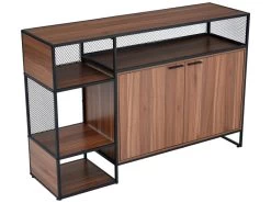 Meuble De Bar - Cadre En Fer - 2 Portes Et 5 Niches - Style Industriel - Marron -Vous savez quand c'est un magasin de meubles. meuble de bar 22040515