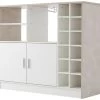 Meuble De Bar - Multifonctionnel - 2 Portes Et Niches - Blanc -Vous savez quand c'est un magasin de meubles. meuble de bar 22040517