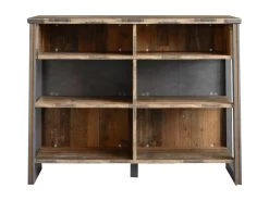 Prip Buffet De Bar Avec 6 Tablettes De Rangement, Style Vieux Bois, Finition Matera.