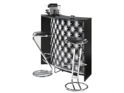 Comptoir D'Accueil 2 Portes Noir 135 Cm - Coloris: Capitons 911 -Vous savez quand c'est un magasin de meubles. meuble de bar 9155363