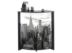 Meuble-Comptoir Bar 96 Cm Noir 3 Niches - Coloris: New York 500