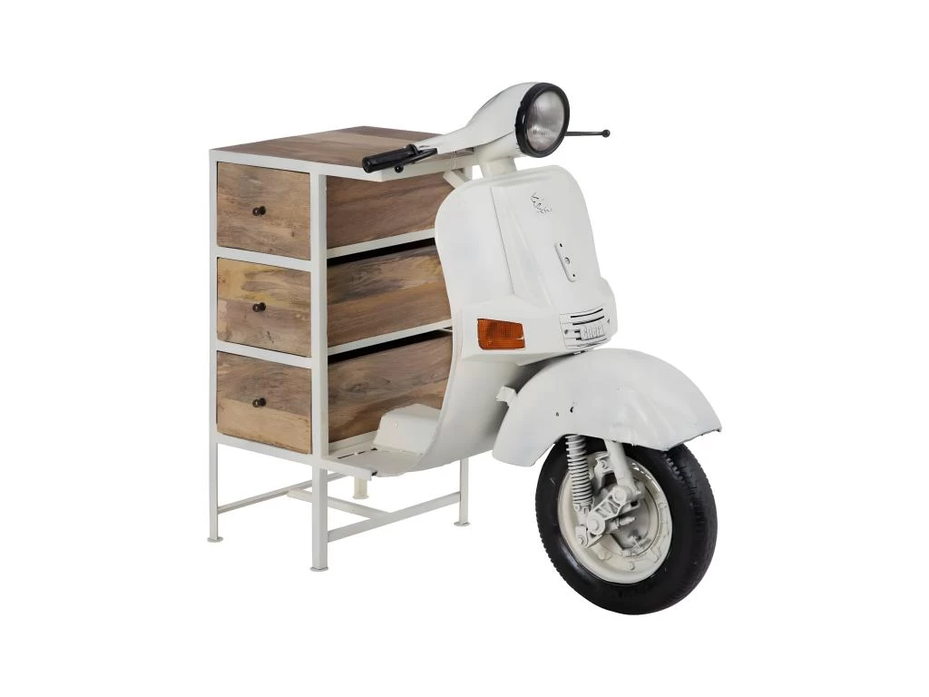 VESTA - Meuble Cyclo-Vintage 3 Tiroirs Métal Et Bois 3 VESTA - Meuble Cyclo-Vintage 3 Tiroirs Métal Et Bois