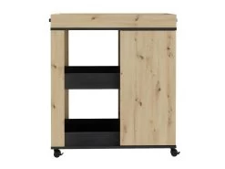 Bar Décor Bois Et Noir Sur Roulettes 3 Plateaux Et 1 Placard - BENJI 10 Bar Décor Bois Et Noir Sur Roulettes 3 Plateaux Et 1 Placard - BENJI -Vous savez quand c'est un magasin de meubles. meuble de bar 9852883