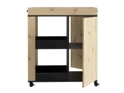 Bar Décor Bois Et Noir Sur Roulettes 3 Plateaux Et 1 Placard - BENJI 11 Bar Décor Bois Et Noir Sur Roulettes 3 Plateaux Et 1 Placard - BENJI -Vous savez quand c'est un magasin de meubles. meuble de bar 9852885