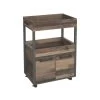 Bar à Roulettes 2 Portes 2 Plateaux Décor Bois Vintage Béton - BENJI 1 Bar à Roulettes 2 Portes 2 Plateaux Décor Bois Vintage Béton - BENJI -Vous savez quand c'est un magasin de meubles. meuble de bar 9852955