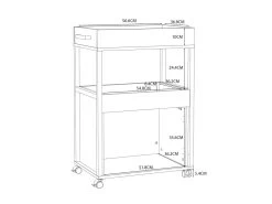 Bar à Roulettes 2 Portes 2 Plateaux Décor Bois Vintage Béton - BENJI -Vous savez quand c'est un magasin de meubles. meuble de bar 9852963