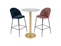 TYROL - Table Haute Ø70cm Aspect Marbré Et Pied Métal Doré 11 TYROL - Table Haute Ø70cm Aspect Marbré Et Pied Métal Doré -Vous savez quand c'est un magasin de meubles. meuble de bar 9853017