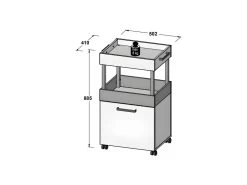 Bar à Roulettes 1 Porte 2 Plateaux Décor Chêne Et Noir - BENJI 11 Bar à Roulettes 1 Porte 2 Plateaux Décor Chêne Et Noir - BENJI -Vous savez quand c'est un magasin de meubles. meuble de bar 9853061