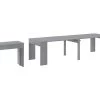 Table Console Extensible Jusqu'a 301 Cm, Finition Couleur CIMENT, Dimensions Fermee : 90x50x78 Cm -Vous savez quand c'est un magasin de meubles. table a manger 10035409