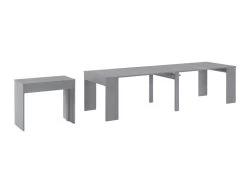 Table Console Extensible Jusqu'a 301 Cm, Finition Couleur CIMENT, Dimensions Fermee : 90x50x78 Cm