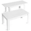Table De Salle à Manger De 140cm Extensible 200cm, Couleur Blanc Mat, 90x140/200x76.1cm