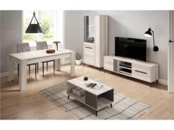 Table De Salle A Manger De 140cm Extensible 200cm, Couleur Shamal, 90.4x140.4/200.4x76.1cm 11 Table De Salle A Manger De 140cm Extensible 200cm, Couleur Shamal, 90.4x140.4/200.4x76.1cm -Vous savez quand c'est un magasin de meubles. table a manger 10035689