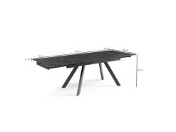 Table Extensible 160/240 Cm Céramique Noir Marbré Pieds Inclinés - INDIANA 08 -Vous savez quand c'est un magasin de meubles. table a manger 10035721