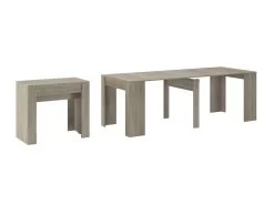 Table Console Extensible +rallonges, Jusqu'a 237 Cm, Coul. Chene Clair Brosse.