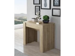 Table Console Extensible +rallonges, Jusqu'a 237 Cm, Coul. Chene Clair Brosse. -Vous savez quand c'est un magasin de meubles. table a manger 10035761