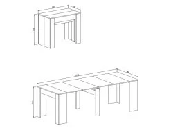 Table Console Extensible +rallonges, Jusqu'a 237 Cm, Coul. Chene Clair Brosse. -Vous savez quand c'est un magasin de meubles. table a manger 10035763