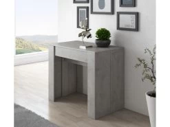 Table Console Extensible Jusqu'a 140 Cm, Couleur CIMENT, Dimensions Fermee : 90x50x78 Cm. -Vous savez quand c'est un magasin de meubles. table a manger 10035899