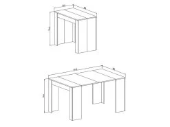 Table Console Extensible Jusqu'a 140 Cm, Couleur CIMENT, Dimensions Fermee : 90x50x78 Cm. -Vous savez quand c'est un magasin de meubles. table a manger 10035901