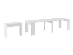 Table Console Extensible Avec Rallonges, Jusqu'a 300 Cm, Blanc Mat.