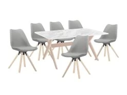 Table à Manger 6 Couverts En MDF Et Hêtre - Blanc Et Naturel Clair - SERANI 9 Table à Manger 6 Couverts En MDF Et Hêtre - Blanc Et Naturel Clair - SERANI -Vous savez quand c'est un magasin de meubles. table a manger 10135167