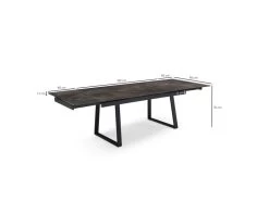 Table Extensible 160/240 Cm Céramique Gris Vieilli Pied Luge - MAINE 02 -Vous savez quand c'est un magasin de meubles. table a manger 10233609