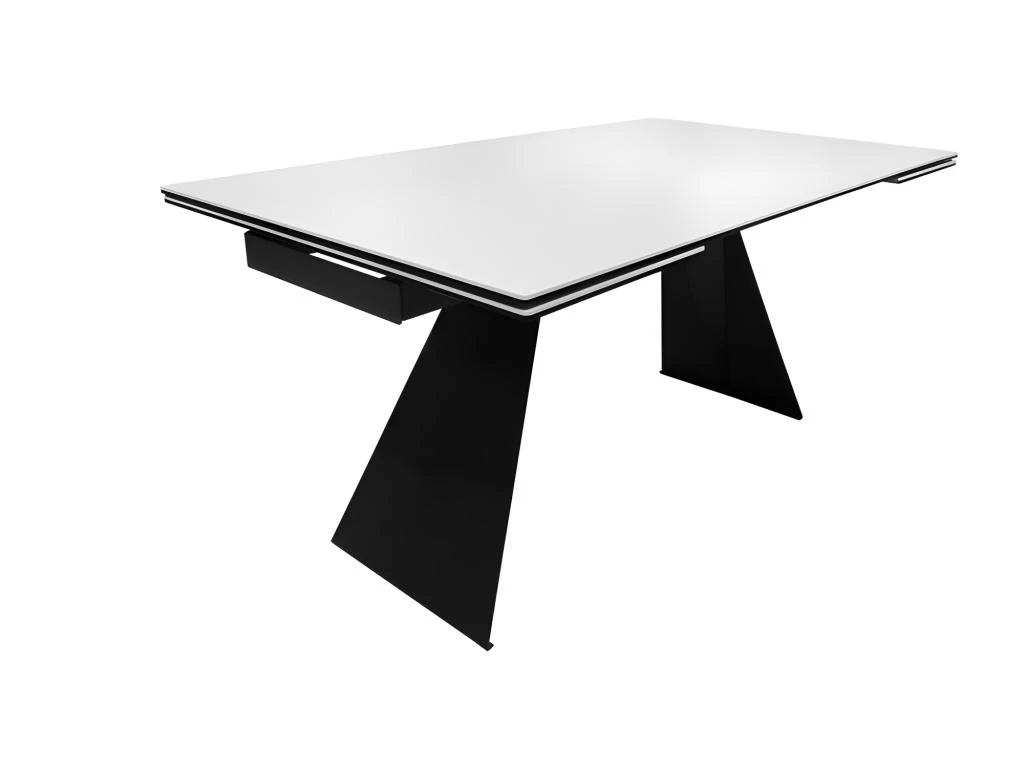 Table De Repas Extensible 160/240 Cm En Céramique Blanc - OPALE 3 Table De Repas Extensible 160/240 Cm En Céramique Blanc - OPALE