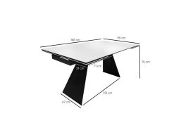 Table De Repas Extensible 160/240 Cm En Céramique Blanc - OPALE 11 Table De Repas Extensible 160/240 Cm En Céramique Blanc - OPALE -Vous savez quand c'est un magasin de meubles. table a manger 10233709