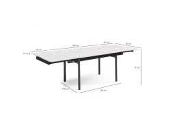 Table Extensible 160/240 Cm Céramique Blanc Marbré Pieds Droits - NEVADA 09 -Vous savez quand c'est un magasin de meubles. table a manger 10233757