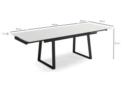 Table Extensible 160/240 Cm Céramique Blanc Pieds Luge - OREGON 02 -Vous savez quand c'est un magasin de meubles. table a manger 10233787