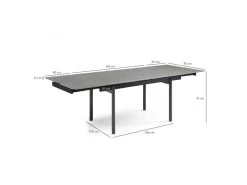 Table Extensible 160/240 Cm Céramique Gris Marbré Pieds Droits - ARIZONA 09 -Vous savez quand c'est un magasin de meubles. table a manger 10233887