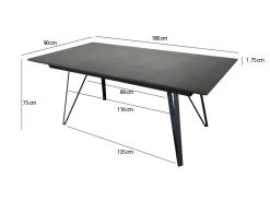 Table Extensible 180 à 230 Cm Gris Anthracite En Céramique - ONYX -Vous savez quand c'est un magasin de meubles. table a manger 10233899