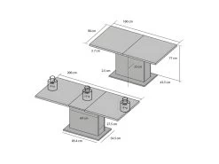 Table De Repas Extensible L160/200 Cm Effet Bois Vieilli - BUCK -Vous savez quand c'est un magasin de meubles. table a manger 10233999