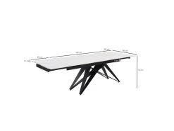Table Extensible 160/240 Cm Céramique Blanc Marbré Pied Géométrique - NEVADA 03 -Vous savez quand c'est un magasin de meubles. table a manger 10234007